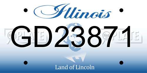 GD23871 Illinois License Plate