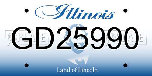 GD25990 Illinois License Plate