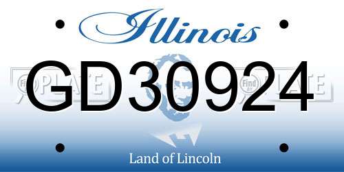 GD30924 Illinois License Plate