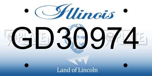 GD30974 Illinois License Plate
