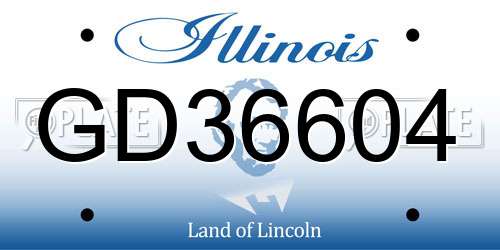 GD36604 Illinois License Plate