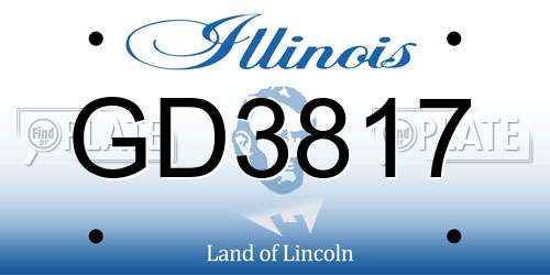 GD3817 Illinois License Plate
