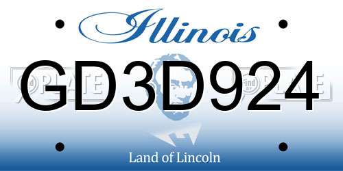 GD3D924 Illinois License Plate