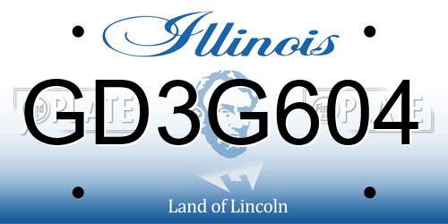 GD3G604 Illinois License Plate