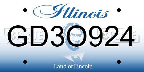 GD3O924 Illinois License Plate