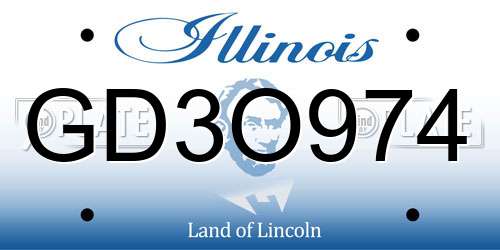 GD3O974 Illinois License Plate