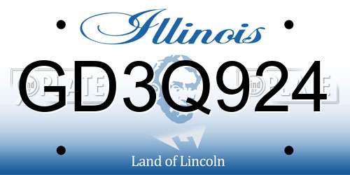 GD3Q924 Illinois License Plate