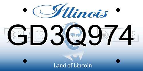 GD3Q974 Illinois License Plate