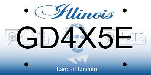 GD4X5E Illinois License Plate