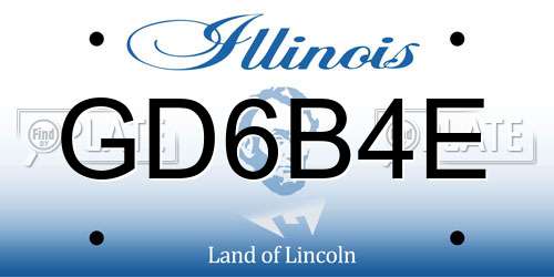GD6B4E Illinois License Plate