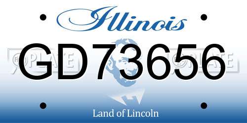 GD73656 Illinois License Plate