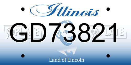 GD73821 Illinois License Plate