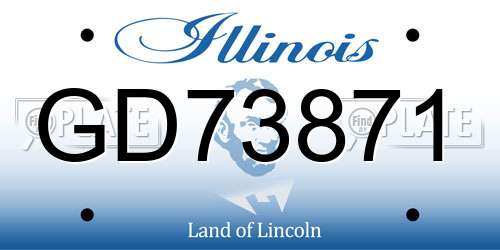 GD73871 Illinois License Plate