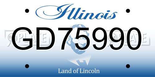 GD75990 Illinois License Plate