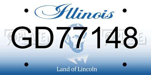 GD77148 Illinois License Plate