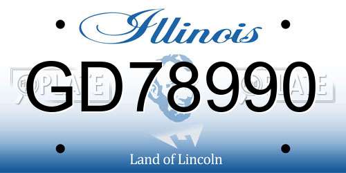 GD78990 Illinois License Plate