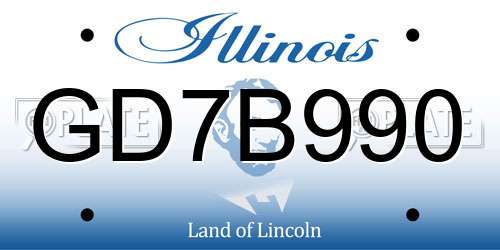 GD7B990 Illinois License Plate