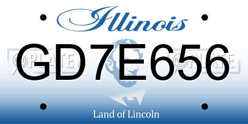 GD7E656 Illinois License Plate