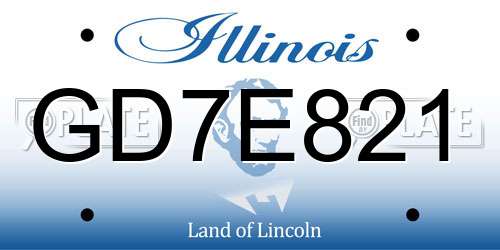 GD7E821 Illinois License Plate