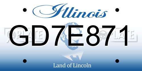 GD7E871 Illinois License Plate