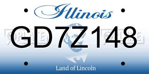 GD7Z148 Illinois License Plate