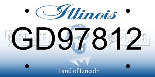 GD97812 Illinois License Plate