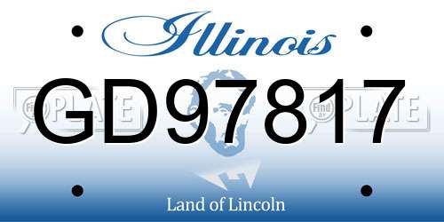 GD97817 Illinois License Plate