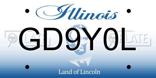 GD9Y0L Illinois License Plate