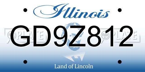 GD9Z812 Illinois License Plate