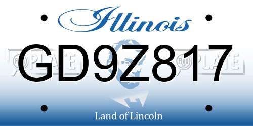 GD9Z817 Illinois License Plate