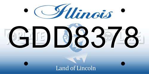 GDD8378 Illinois License Plate
