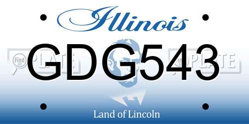GDG543 Illinois License Plate