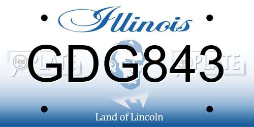 GDG843 Illinois License Plate