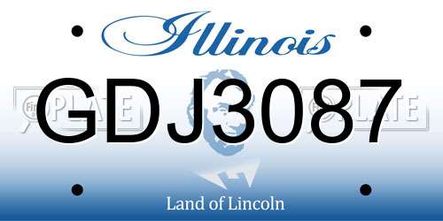 GDJ3087 Illinois License Plate