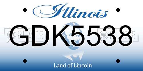 GDK5538 Illinois License Plate