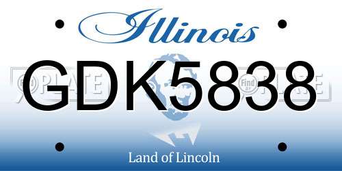 GDK5838 Illinois License Plate