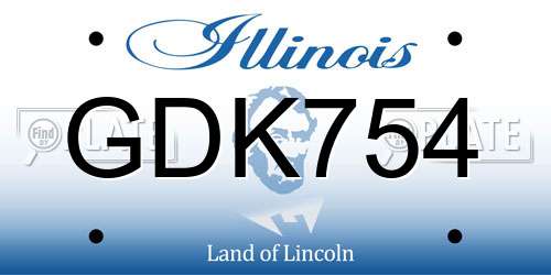 GDK754 Illinois License Plate
