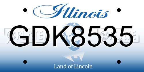 GDK8535 Illinois License Plate
