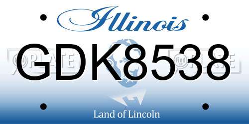 GDK8538 Illinois License Plate