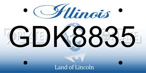 GDK8835 Illinois License Plate