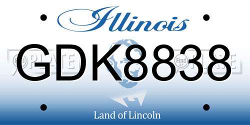 GDK8838 Illinois License Plate