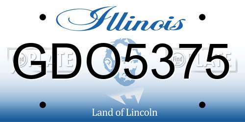 GDO5375 Illinois License Plate
