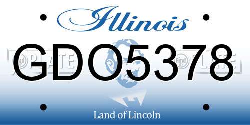 GDO5378 Illinois License Plate