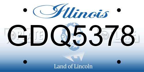 GDQ5378 Illinois License Plate