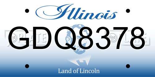 GDQ8378 Illinois License Plate