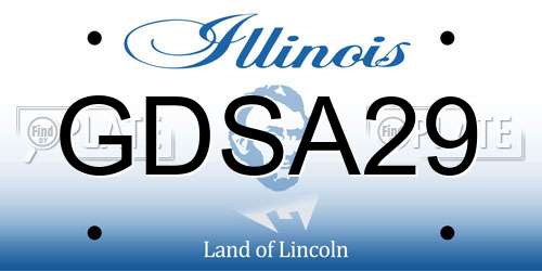 GDSA29 Illinois License Plate