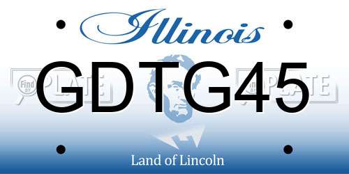 GDTG45 Illinois License Plate