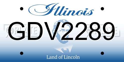 GDV2289 Illinois License Plate