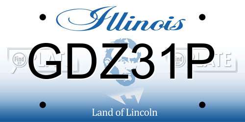 GDZ31P Illinois License Plate