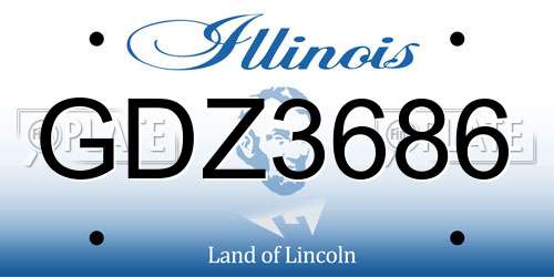 GDZ3686 Illinois License Plate